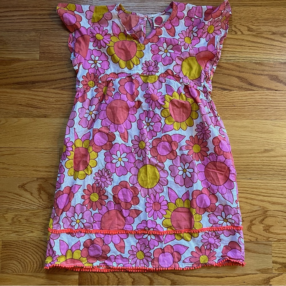 Mini Boden pink mod floral dress size 11-12 years